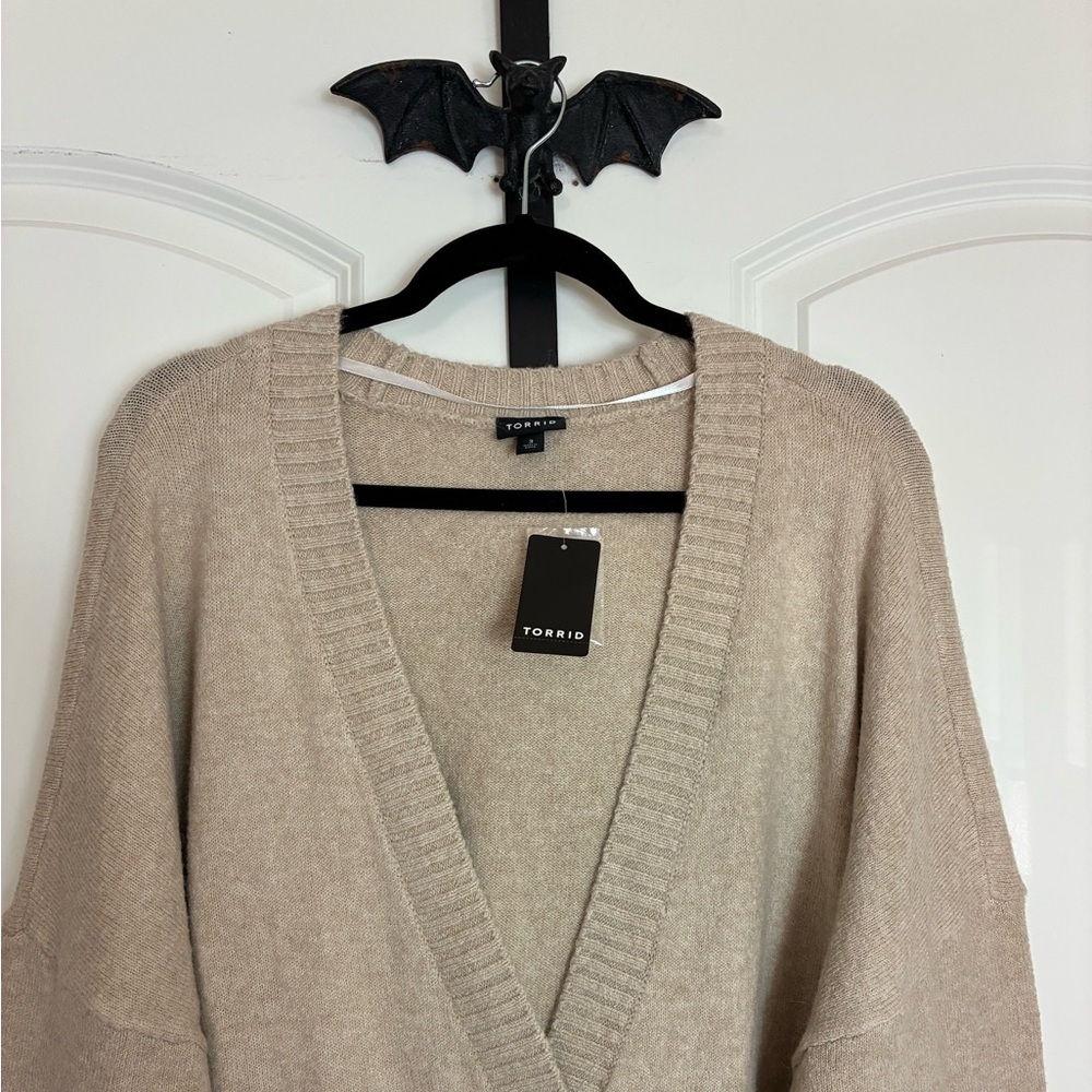 Vegan Cashmere Boyfriend Cardigan V-Neck Sweater Button Up Front, NWT size 3X - Picture 5 of 11